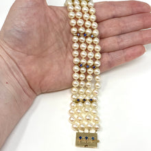 Load image into Gallery viewer, 14K Vintage Pearl And Sapphire Bracelet