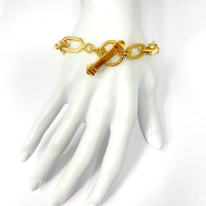 18K Italian Citrine Toggle Link Bracelet