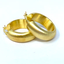 Load image into Gallery viewer, 14K Italian Medium Brush Finish Hoop Earrings