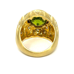 14K Peridot And Diamond Ring