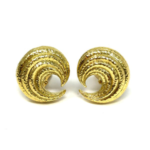 18K David Webb Concentric Crescent Earrings