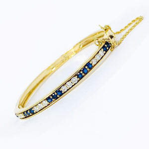 14K Sapphire And Diamond Bangle