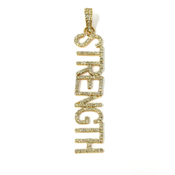 14K Diamond STRENGTH Pendant