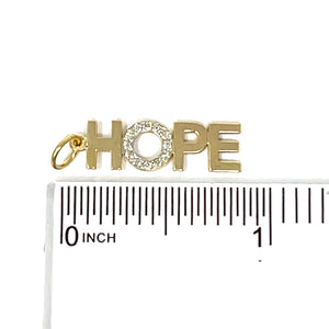 14K Diamond Hope Pendant