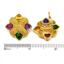 Load image into Gallery viewer, 18K Multi-Gemstone X Earrings