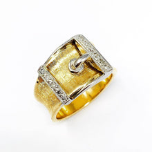 Load image into Gallery viewer, 14K Vintage Diamond Buckle Ring