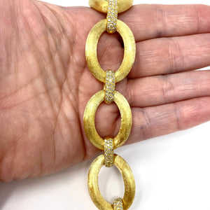 14K Vintage Italian Diamond Link Bracelet