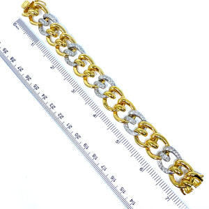 18K Diamond Fancy Link Bracelet