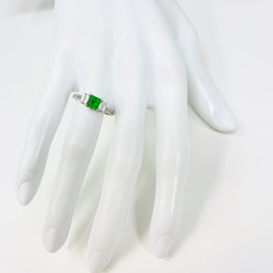 Platinum Emerald And Diamond Ring