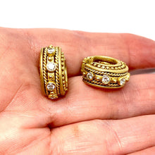 Load image into Gallery viewer, 14K Designer Style Diamond Huggie Earrings