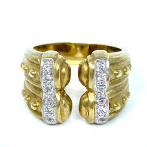 18K Etruscan Diamond Ring