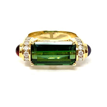 Load image into Gallery viewer, 14K Tourmaline, Amethyst, Citrine And Diamond Ring