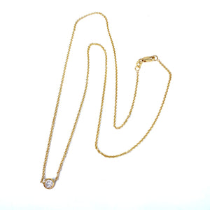 14K .23 TCW Bezel Set Diamond Necklace