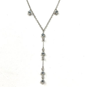 18K Zoccai Diamond And Aquamarine Y Necklace