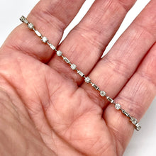 Load image into Gallery viewer, 18k Dainty Baguette And Round Diamond Tennis Bracelet