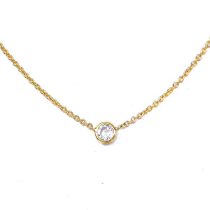 14K .23 TCW Bezel Set Diamond Necklace