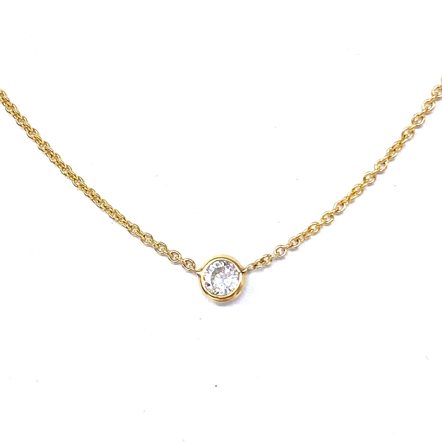 14K .23 TCW Bezel Set Diamond Necklace