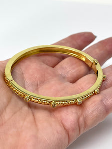 14K Bezel Set Diamond Bangle