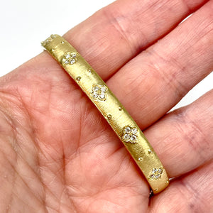 14K Diamond And Dot Bangle