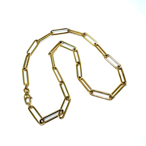 14K Large Paper Clip Necklace