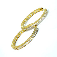 Load image into Gallery viewer, 18K Jude Frances Medium Round Diamond Hoop Earrings MSRP $2930