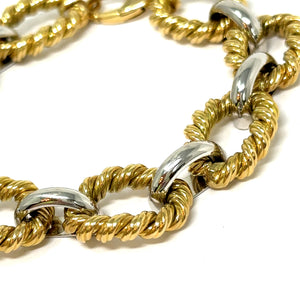 14K Twisted Link Italian Bracelet 8”