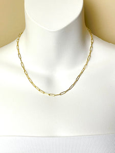 14K Small Paper Clip Necklace