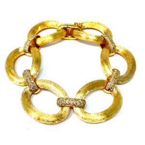 14K Vintage Italian Diamond Link Bracelet