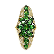 Load image into Gallery viewer, 14K Tsavorite Garnet And Diamond Ring