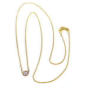 14K .24 TCW Bezel Set Diamond Necklace