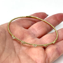 Load image into Gallery viewer, 14K Beaded Diamond Station Bangle