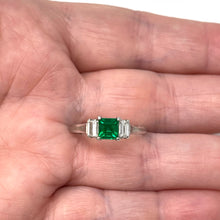 Load image into Gallery viewer, Platinum Emerald And Diamond Ring