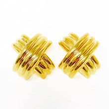 Load image into Gallery viewer, 14K Yellow Gold Large X Earrings