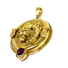 Load image into Gallery viewer, 14K Ruby Lion Pendant/Enhancer