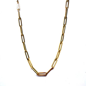 14k Medium Paper Clip Necklace