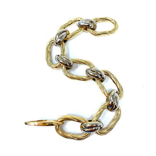 Load image into Gallery viewer, 14K Italian Yellow And White Gold Link Bracelet