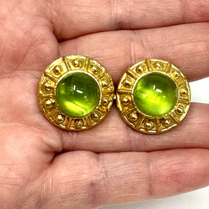 19K Elizabeth Locke Peridot Earrings