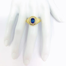 Load image into Gallery viewer, 14K Mens Sapphire And Diamond Ring