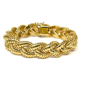 14K Italian Braided Tubogas Bracelet