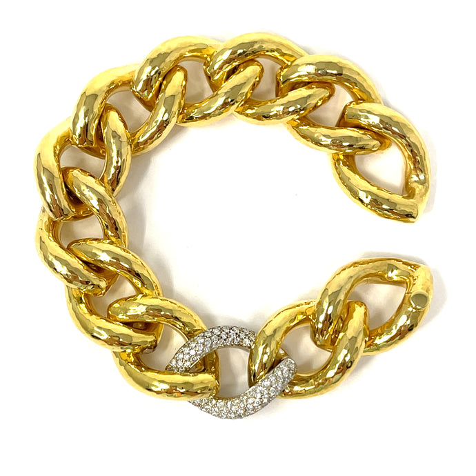 18K Italian Diamond Link Bracelet By Vaid