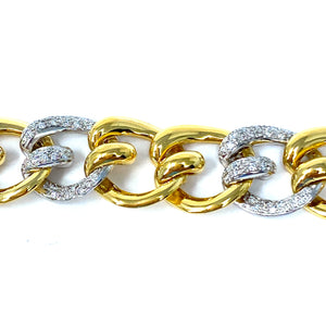 18K Diamond Fancy Link Bracelet