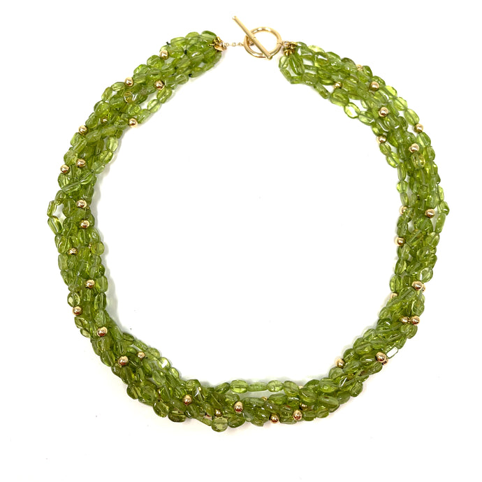 14K Zoe B Multi Strand Peridot Necklace