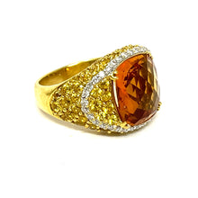 Load image into Gallery viewer, 18k Citrine, Yellow Sapphire And Diamond Ring