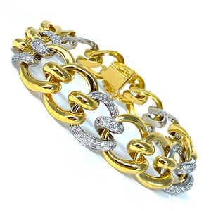 18K Diamond Fancy Link Bracelet