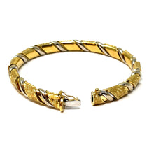 Load image into Gallery viewer, 14K Italian Yellow And White Gold Bangle