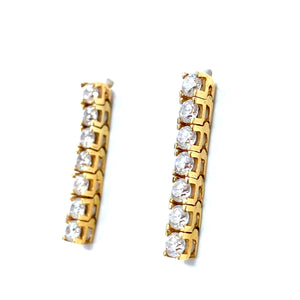 14K Diamond Drop Earrings