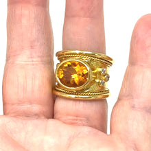 Load image into Gallery viewer, 18K Citrine And Diamond Statement Ring