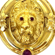 Load image into Gallery viewer, 14K Ruby Lion Pendant/Enhancer