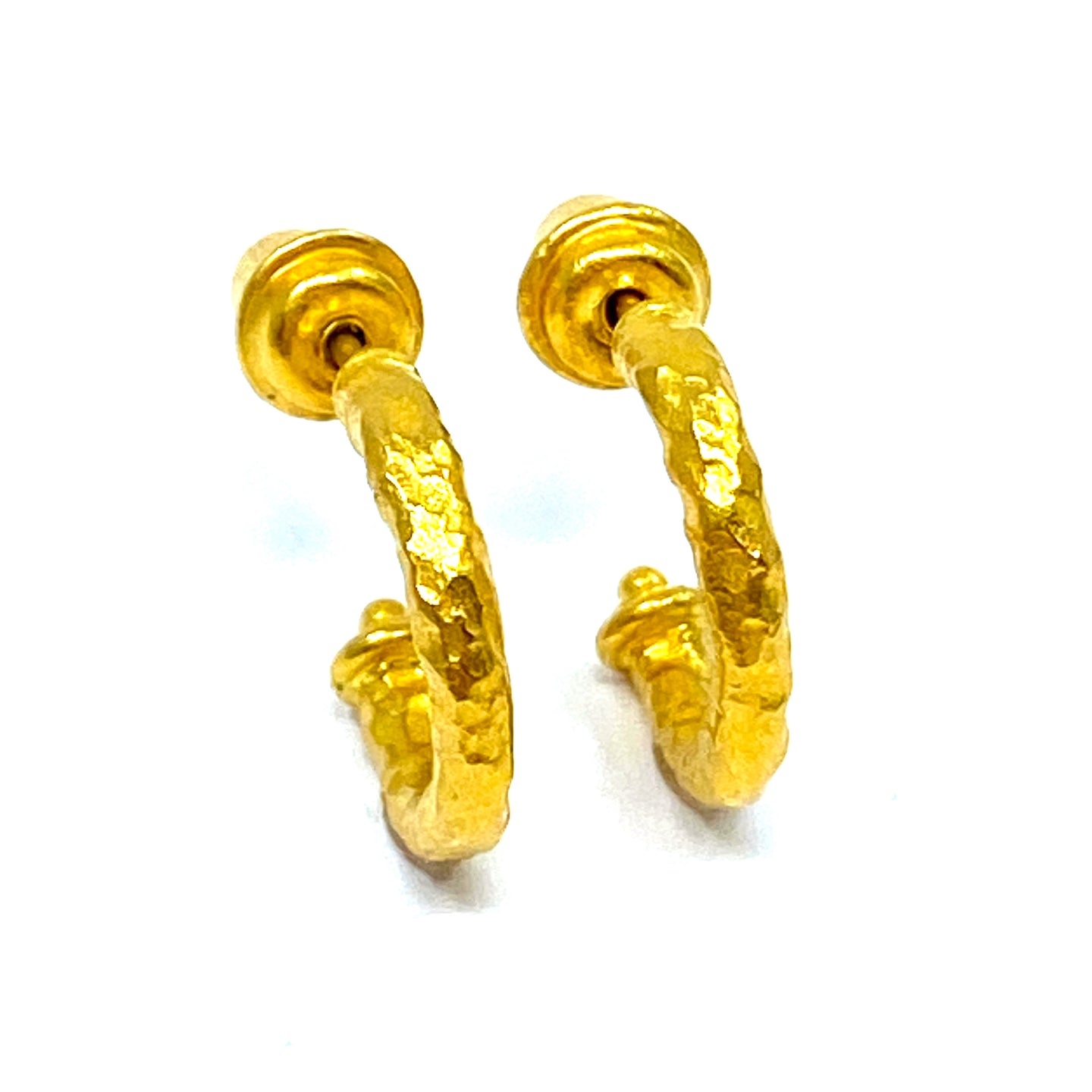 22K Hammered Hoop Earrings