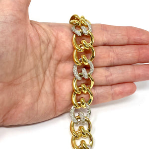 18K Diamond Fancy Link Bracelet